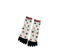 WMAMBZNDHP Chaussettes à Cinq Doigts en Pur Coton for Femmes, Chaussettes imprimées Bout Fendu, Vintage, Confortables, Automne et Hiver(2)