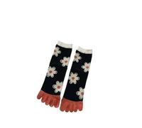 WMAMBZNDHP Chaussettes à Cinq Doigts en Pur Coton for Femmes, Chaussettes imprimées Bout Fendu, Vintage, Confortables, Automne et Hiver(1)