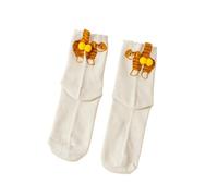 WMAMBZNDHP Chaussettes à Tube Central Design œuf de Chat for Femmes, Douces, Respirantes, Mignonnes et Amusantes, for Couple, Printemps Automne(Style-2 Beige)
