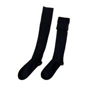 WMAMBZNDHP Chaussettes brossées à Rayures Fines, Couleur Unie, Tube Haut, Style Japonais, Simples, polyvalentes, for Mollet, Automne et Hiver(Black-Thigh High soc)