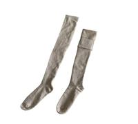 WMAMBZNDHP Chaussettes brossées à Rayures Fines, Couleur Unie, Tube Haut, Style Japonais, Simples, polyvalentes, for Mollet, Automne et Hiver(Beige-Thigh High soc)