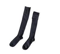 WMAMBZNDHP Chaussettes brossées à Rayures Fines, Couleur Unie, Tube Haut, Style Japonais, Simples, polyvalentes, for Mollet, Automne et Hiver(Dark Gray-Thigh High)
