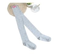 WMAMBZNDHP Chaussettes d'école en Patchwork avec nœud Rose for Femmes, Bas brodés for, Chaussettes Longues de Campus Kawaii, Cuisse Hauts for Filles Mignonnes(Light Grey)
