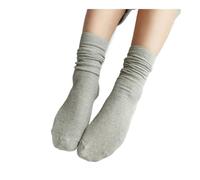 WMAMBZNDHP Chaussettes Hautes for Filles du lycée, Amples, Couleurs Unies, Double Aiguilles, Tricot en Coton, Longues Chaussettes for Femmes(Silver)