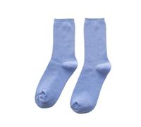 WMAMBZNDHP Chaussettes Hautes for Filles du lycée, Amples, Couleurs Unies, Double Aiguilles, Tricot en Coton, Longues Chaussettes for Femmes(Blue)