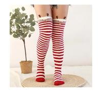 WMAMBZNDHP Chaussettes Polaires au-Dessus du Genou, en Peluche, Confortables, Hiver, Automne, Douces, Longues, Bonneterie féminine, Couvre-Jambes Doux et Pelucheux, Couvre-Sol(Tinker Bell Deer)