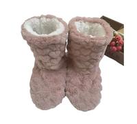 WMAMBZNDHP Chaussettes Thermiques épaisses for Hommes et Femmes, Pantoufles d'hiver Chaudes for la Maison, Douces, en Velours, de Sol(Bean Paste Color,38-40)