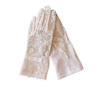 WMAMBZNDHP Gants d'été tendance for femmes, gants en dentelle avec protection solaire UV, de mariage sexy et doux à doigts entiers for filles(Beige)