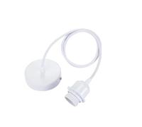 WMAMBZNDHP Supports de lampe suspendus vintage E26 E27 avec câble 1 m, douille plafond, base d'abat-jour demi-dents nordique for suspension(WHITE)