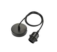 WMAMBZNDHP Supports de lampe suspendus vintage E26 E27 avec câble 1 m, douille plafond, base d'abat-jour demi-dents nordique for suspension(Black)