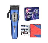 WMARK Tondeuse à cheveux professionnelle BLDC à rotor extérieur sans fil - 8500 tr/min à couple élevé DLC lame en acier inoxydable, tondeuse de barbier avec 6 peignes de guidage et cape de barbier