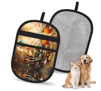 WMASTNjgdA Gant d'épilation réutilisable avec corps céleste abstrait | Gant électrostatique élégant pour poils de chien et chat | Outil de toilettage doux et de nettoyage de meubles pour canapé