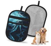WMASTNjgdA Gant d'épilation réutilisable en forme de pieuvre d'eau profonde | Gant électrostatique élégant pour poils de chien et chat | Outil de toilettage doux et de nettoyage de meubles pour canapé