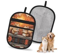 WMASTNjgdA Gant d'épilation réutilisable en forme d'écureuils jumeaux | Gant électrostatique élégant à imprimé complet pour poils de chiens et de chats | Outil de toilettage doux et de nettoyage de