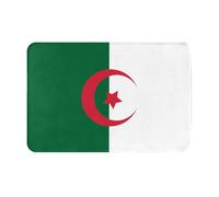 WMASTNjgdA Paillasson personnalisé avec motif drapeau de l'Algérie - Paillasson pour intérieur et extérieur - Tapis de bienvenue personnalisé avec matériau en polyester durable et fond antidérapant