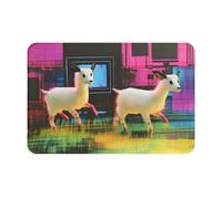 WMASTNjgdA Paillasson personnalisé unique avec motif d'agneau rêveur - Paillasson d'entrée pour une utilisation en intérieur et en extérieur - Tapis de bienvenue personnalisé avec matériau en