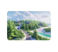 WMASTNjgdA Paillasson personnalisé unique avec motif de destination de vacances d'été - Paillasson pour une utilisation en intérieur et en extérieur - Tapis de bienvenue personnalisé avec matériau en