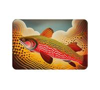 WMASTNjgdA Paillasson personnalisé unique avec motif de poisson coloré - Paillasson d'entrée pour une utilisation en intérieur et en extérieur - Tapis de bienvenue personnalisé avec matériau en