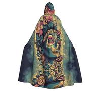 WMASTNjgdA Poncho châle unique avec visages colorés et beaux - Couverture portable personnalisable pour femme, accessoire de costume parfait pour Halloween, chevalier, Akatsuki et plus encore