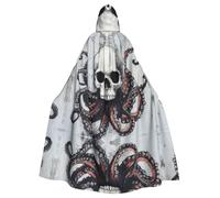 WMASTNjgdA Poncho châle unique demi-tête de mort, demi-visage - Couverture portable personnalisable pour femme, accessoire de costume parfait pour Halloween, chevalier, Akatsuki et plus encore