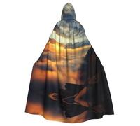 WMASTNjgdA Poncho châle unique « The sun rising between two mountaintains » - Couverture portable personnalisable pour femme, accessoire de costume parfait pour Halloween, chevalier, Akatsuki, et plus