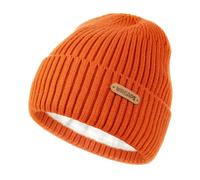 Wmcaps Bonnet d'hiver doublé en polaire pour enfants de 2 à 12 ans, chapeau doux et chaud à revers pour fête d'anniversaire, cadeau de Noël pour garçons et filles de 2 à 12 ans, Orange, M