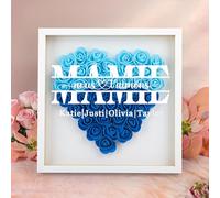 WMDIY Cadeau Fete des Grand Mere Personnalisé pour Mamie, Boîte D'ombre de Fleurs Personnalisé avec Texte, Cadre Photo Personnalisé, Cadeau Fete des Mamies, Cadeau Fête des Grands Mères, Cadeau Mamie