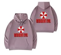 WMDMJT Sweat À Capuche Oversize Homme pour Resident Casual Pullover Léger Manches pour Umbrella Longues Couleur Unie avec Poches pour Evil,Purple-3x_l