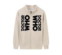 WMDMJT Sweat Zippé À Col Montant pour Homme - Sweatshirt À Manches Longues Inspiré De Doctor Who, Molleton Léger en Coton Mélangé, Doux Et Respirant pour L'automne Et l'hiver,Apricot-l