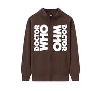 WMDMJT Sweat Zippé À Col Montant pour Homme - Sweatshirt À Manches Longues Inspiré De Doctor Who, Molleton Léger en Coton Mélangé, Doux Et Respirant pour L'automne Et l'hiver,Brown1-l