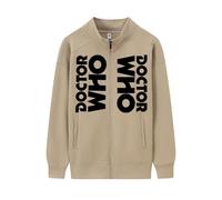 WMDMJT Sweat Zippé À Col Montant pour Homme - Sweatshirt À Manches Longues Inspiré De Doctor Who, Molleton Léger en Coton Mélangé, Doux Et Respirant pour L'automne Et l'hiver,Brown2-l