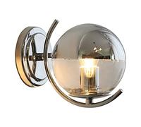 Wmdtr Quincaillerie Applique Murale, Verre sphérique Miroir avec Applique Murale à Base en métal chromé, Support de Lampe E27 Applique Murale pour Chevet Salon Chambre allée Villa