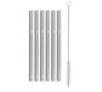 WMF Baric Set de 7 pailles en verre, 6 pailles droites avec brosse de nettoyage, écologique, paille réutilisable, pour boissons chaudes/froides