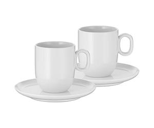 WMF Barista Café Crème 0695929440 Set de 2 tasses et soucoupes élégantes et stables, empilables, ergonomiques, passent au lave-vaisselle, fabriqué en Allemagne
