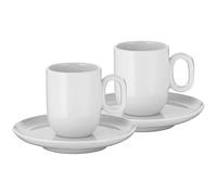 WMF Barista Lot de 4 tasses à café 2 tasses 60 ml avec soucoupes pour expresso, porcelaine, verre à café, tasses à café, tasses à café, passent au lave-vaisselle