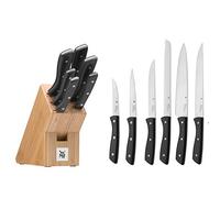 WMF Bloc à couteaux avec set de couteaux 7 pièces, set de couteaux de cuisine avec porte-couteaux, 6 couteaux tranchants, bloc de bambou, lame spéciale en acier