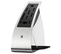 WMF Bloc à couteaux sans couteau en acier inoxydable mat, plastique, vide pour 8 couteaux, 1 fourchette à viande et 1 acier à aiguiser