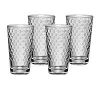 WMF CoffeeTime Lot de 4 Verres à Eau en Cristal résistant à la Chaleur 275 ML avec Motif en nid d'abeille pour Latte Macchiato, Cocktail, Passe au Lave-Vaisselle