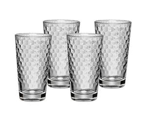 WMF CoffeeTime Lot de 4 Verres à Eau en Cristal résistant à la Chaleur 275 ML avec Motif en nid d'abeille pour Latte Macchiato, Cocktail, Passe au Lave-Vaisselle