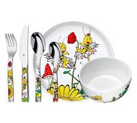 WMF Service de vaisselle 6 pièces Maya the Bee pour enfants, vaisselle pour enfants avec couverts pour enfants à partir de 3 ans, acier inoxydable poli Cromargan, passe au lave-vaisselle, multicolore