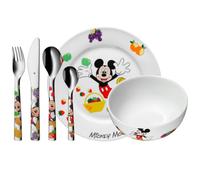 WMF Collection Mickey Mouse, Set de 6 couverts de table pour enfants, Inox 18/10 Cromargan, Porcelaine, Adapté aux enfants de 3 ans et plus, Ludique, Compatible lave-vaisselle 1282959964