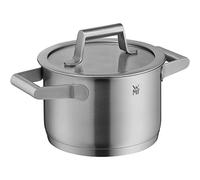 WMF Comfort Line Petite marmite 16 cm avec couvercle en verre Compatible induction 1,9 l Acier inoxydable Cromargan mat Graduation intérieure Empilable Non revêtu