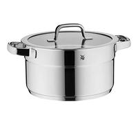 WMF Compact Cuisine marmite grande 24 cm, couvercle en verre, marmite à viande induction 5,6 l, acier inoxydable poli Cromargan, graduation interne, empilable, non revêtu
