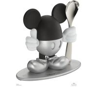 WMF Coquetier avec cuillère Disney Mickey Mouse, coquetier amusant pour enfants, plastique, coquetier pour enfants, acier inoxydable Cromargan poli, passe au lave-vaisselle, argenté