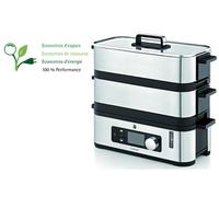 WMF KITCHENminis 0415090011 cuiseur vapeur 2 Nombre de paniers Comptoir 900 W Noir, Acier inoxydable