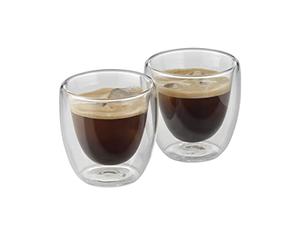 WMF cult tasses à expresso à double paroi en verre lot de 2, verres à double paroi 80 ml, effet flottant, verres thermiques, verre à expresso résistant à la chaleur
