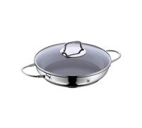 WMF Devil braisière à induction 26 cm avec couvercle en verre, poêle allant au four, poêle de service, revêtement en acier inoxydable Cromargan, revêtement céramique, va au four