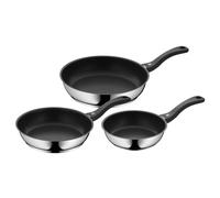 WMF Devil Set de Poêles Induction 3 pièces - Poêles 20, 24, 28 cm - Set de poêles antiadhésives en acier inoxydable Cromargan, revêtues, adaptées au lave-vaisselle, allant au four