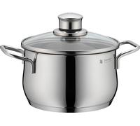WMF Diadem Plus marmite haute 16cm, couvercle en verre, marmite à viande 2,0l, Cromargan acier inoxydable poli, marmite induction, sans revêtement