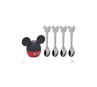WMF Disney Mickey Mouse Lot de 5 salières avec 4 cuillères en Acier Inoxydable Poli Cromargan Passe au Lave-Vaisselle